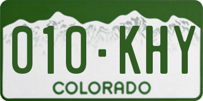 CO license plate 010KHY