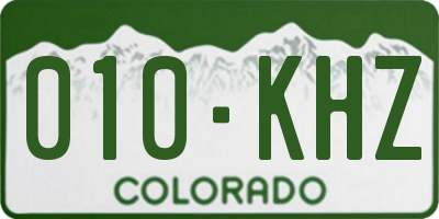 CO license plate 010KHZ