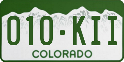 CO license plate 010KII