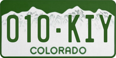 CO license plate 010KIY