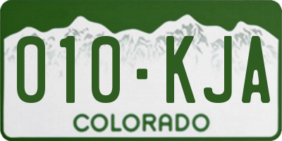 CO license plate 010KJA