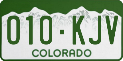 CO license plate 010KJV