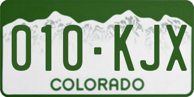 CO license plate 010KJX