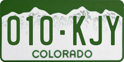 CO license plate 010KJY