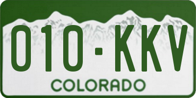 CO license plate 010KKV