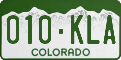 CO license plate 010KLA