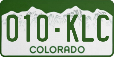CO license plate 010KLC