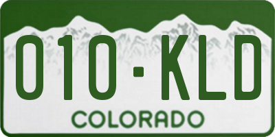 CO license plate 010KLD
