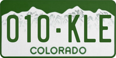 CO license plate 010KLE