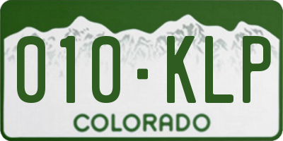 CO license plate 010KLP
