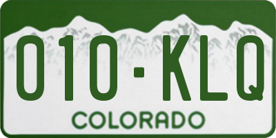 CO license plate 010KLQ