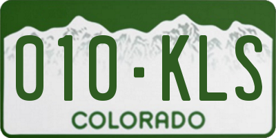 CO license plate 010KLS