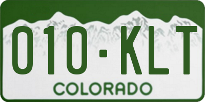 CO license plate 010KLT