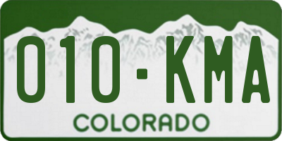 CO license plate 010KMA