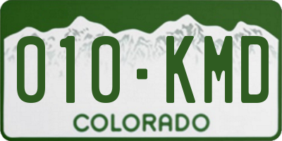 CO license plate 010KMD