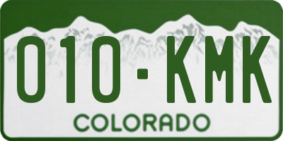CO license plate 010KMK