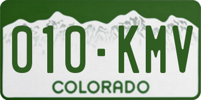 CO license plate 010KMV