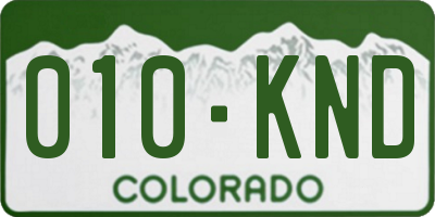 CO license plate 010KND