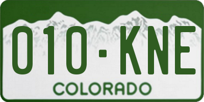 CO license plate 010KNE