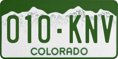 CO license plate 010KNV