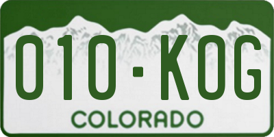 CO license plate 010KOG