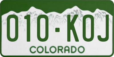 CO license plate 010KOJ