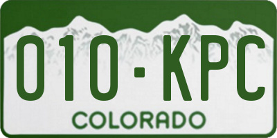 CO license plate 010KPC