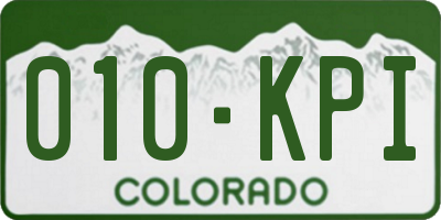 CO license plate 010KPI