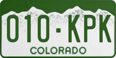 CO license plate 010KPK