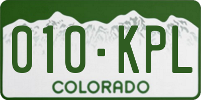 CO license plate 010KPL