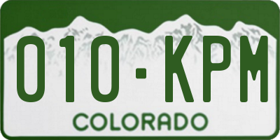 CO license plate 010KPM