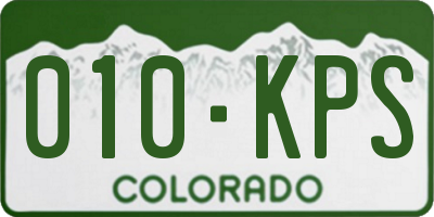 CO license plate 010KPS