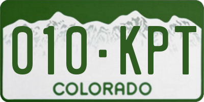 CO license plate 010KPT