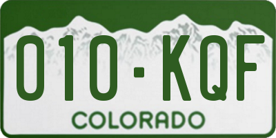 CO license plate 010KQF