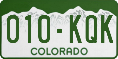 CO license plate 010KQK