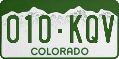 CO license plate 010KQV