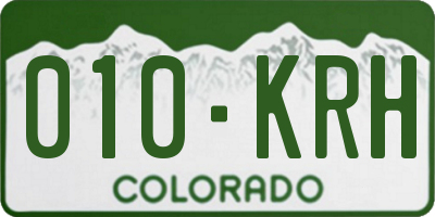 CO license plate 010KRH