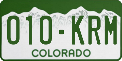 CO license plate 010KRM