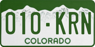 CO license plate 010KRN