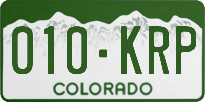 CO license plate 010KRP