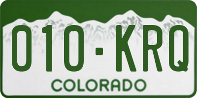 CO license plate 010KRQ