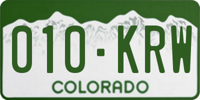 CO license plate 010KRW
