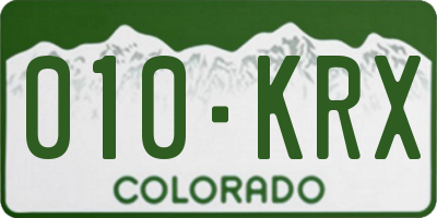 CO license plate 010KRX