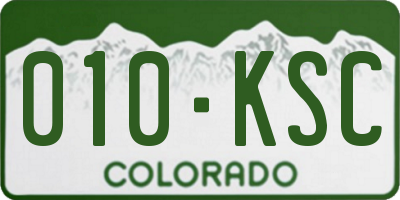 CO license plate 010KSC