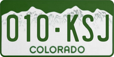 CO license plate 010KSJ
