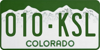 CO license plate 010KSL
