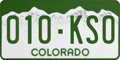 CO license plate 010KSO