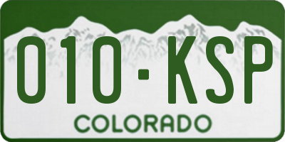 CO license plate 010KSP