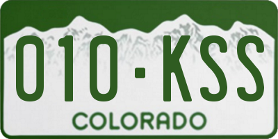 CO license plate 010KSS