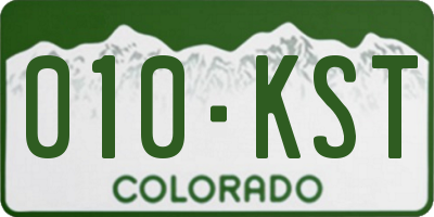 CO license plate 010KST